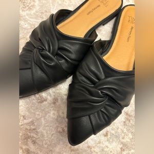 NWOT Time and Tru Twist Mule Dress Slip On pointed toe black; size 7
